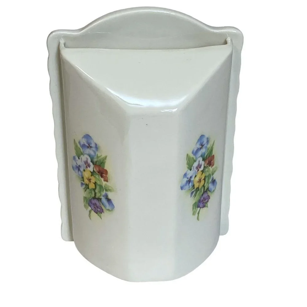 Pansies Frame Donegal Parian China Ireland Vintage Ceramic Photo Frame 6.25